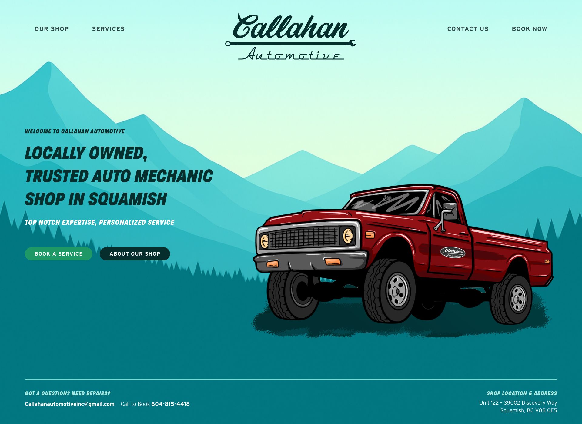 Callahan Automotive Website Homepage Screenshot